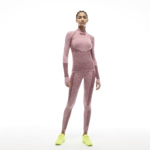 Bluza Damskie Reebok VB Seamless Textured Long Sleeve Top Bordowe PL 86VANWE